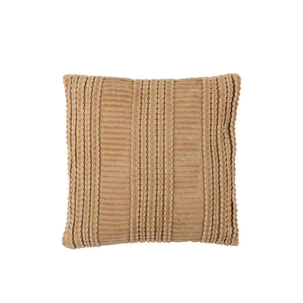 J-Line Kissen Line – Baumwolle – Ocker/Braun - HomeDesign Knaus