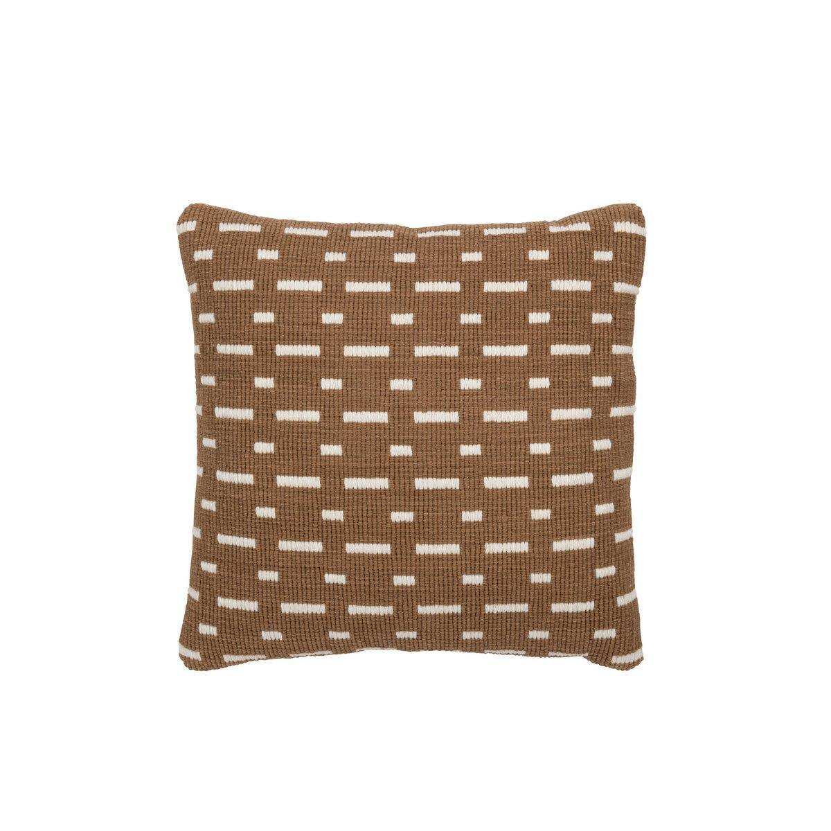 J-Line Kissen Lines Outdoor – Polyester – braun/weiß - HomeDesign Knaus