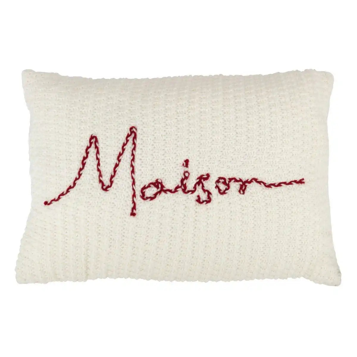 J-Line Kissen Maison – Polyester/Acryl – rot/weiß - HomeDesign Knaus