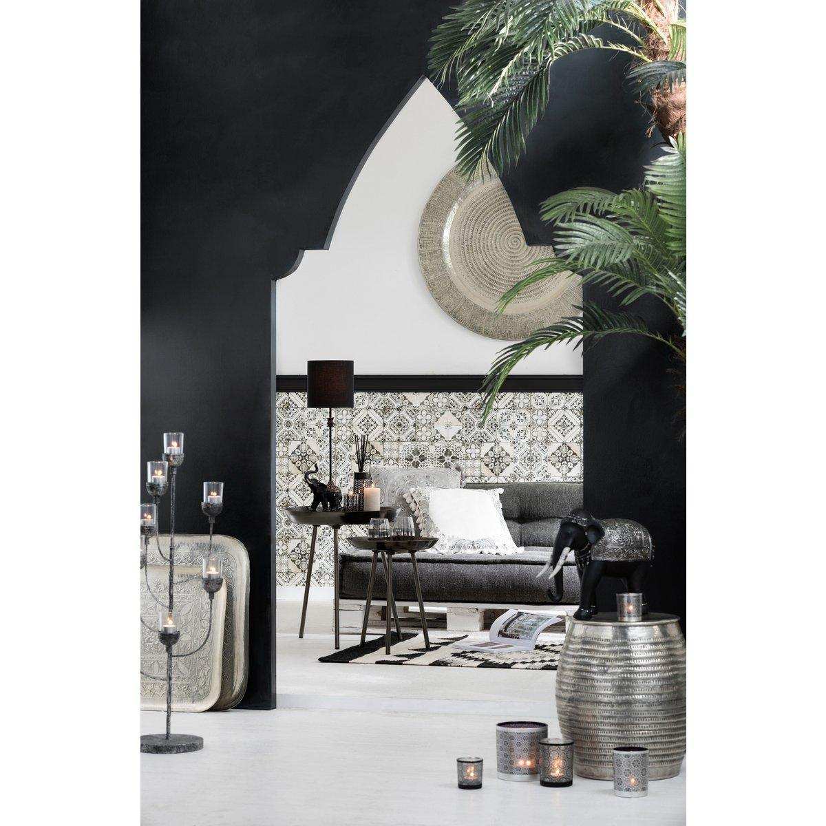 J-Line Kissen Marokkanisch mit Quasten – Polyester – Grau - HomeDesign Knaus