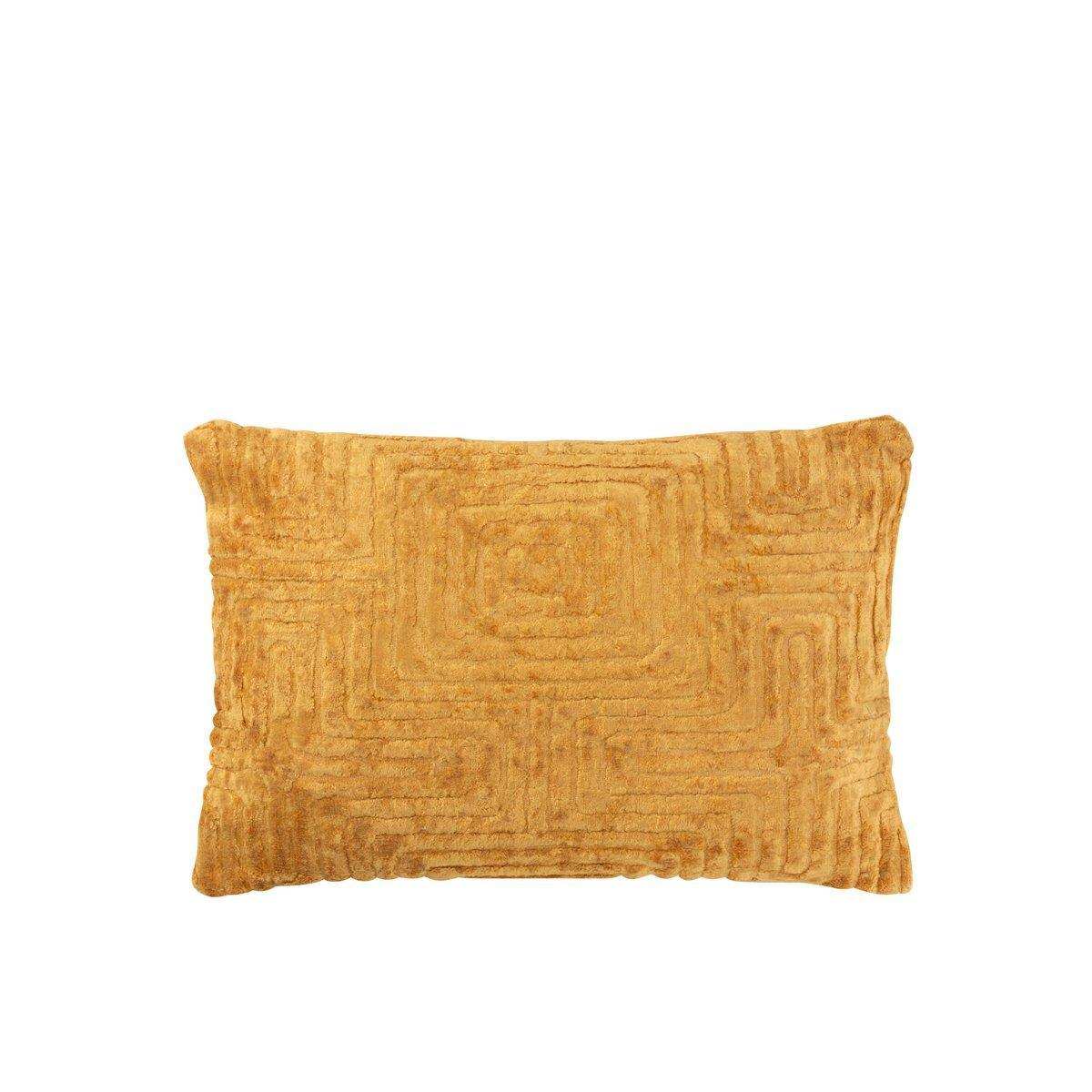J-Line Kissen Maze – Viskose – Ocker - HomeDesign Knaus