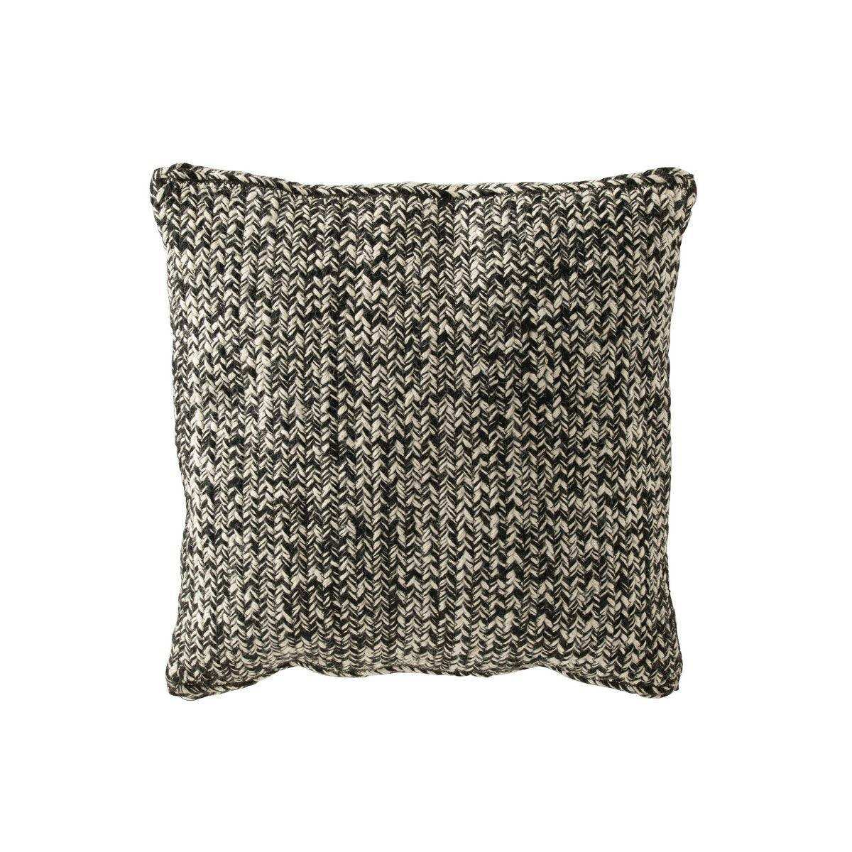 J-Line Kissen Miami – Polyester – schwarz/weiß - HomeDesign Knaus