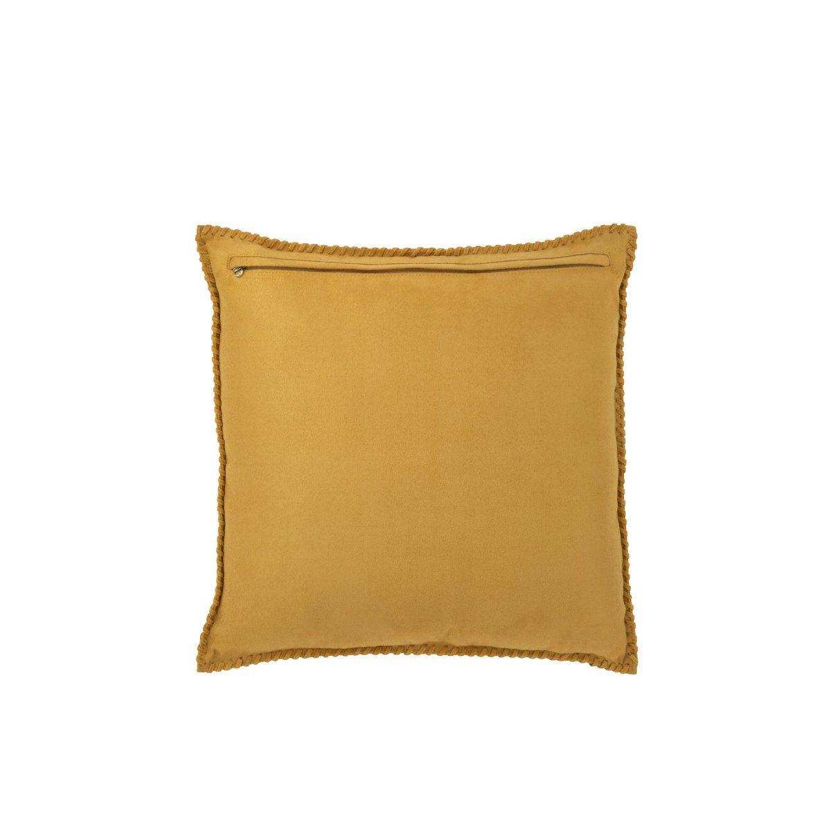 J-Line Kissen Middle Line – Leder – Senf - HomeDesign Knaus
