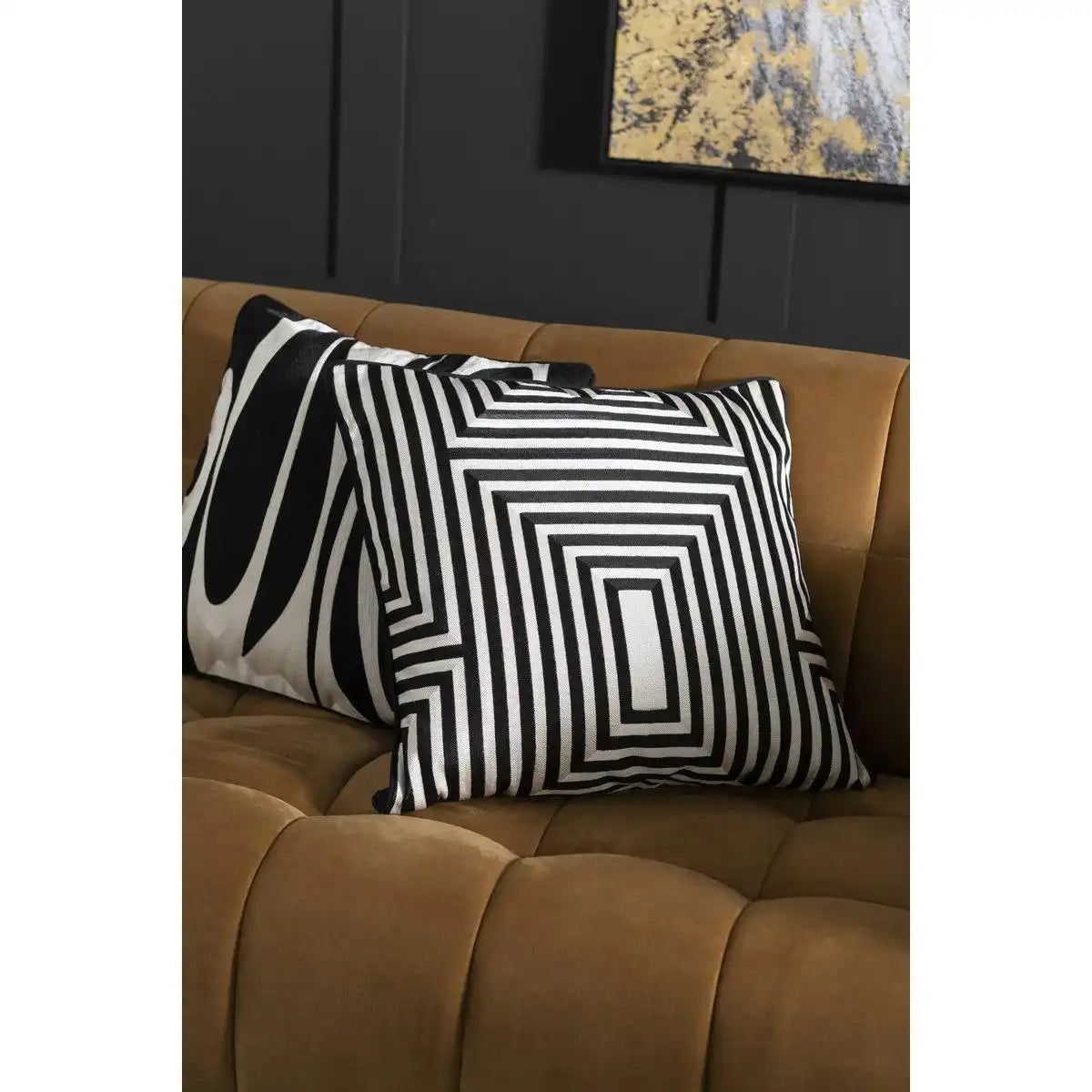 J-Line Kissen Milano - Textil - Weiß/Schwarz - - HomeDesign Knaus