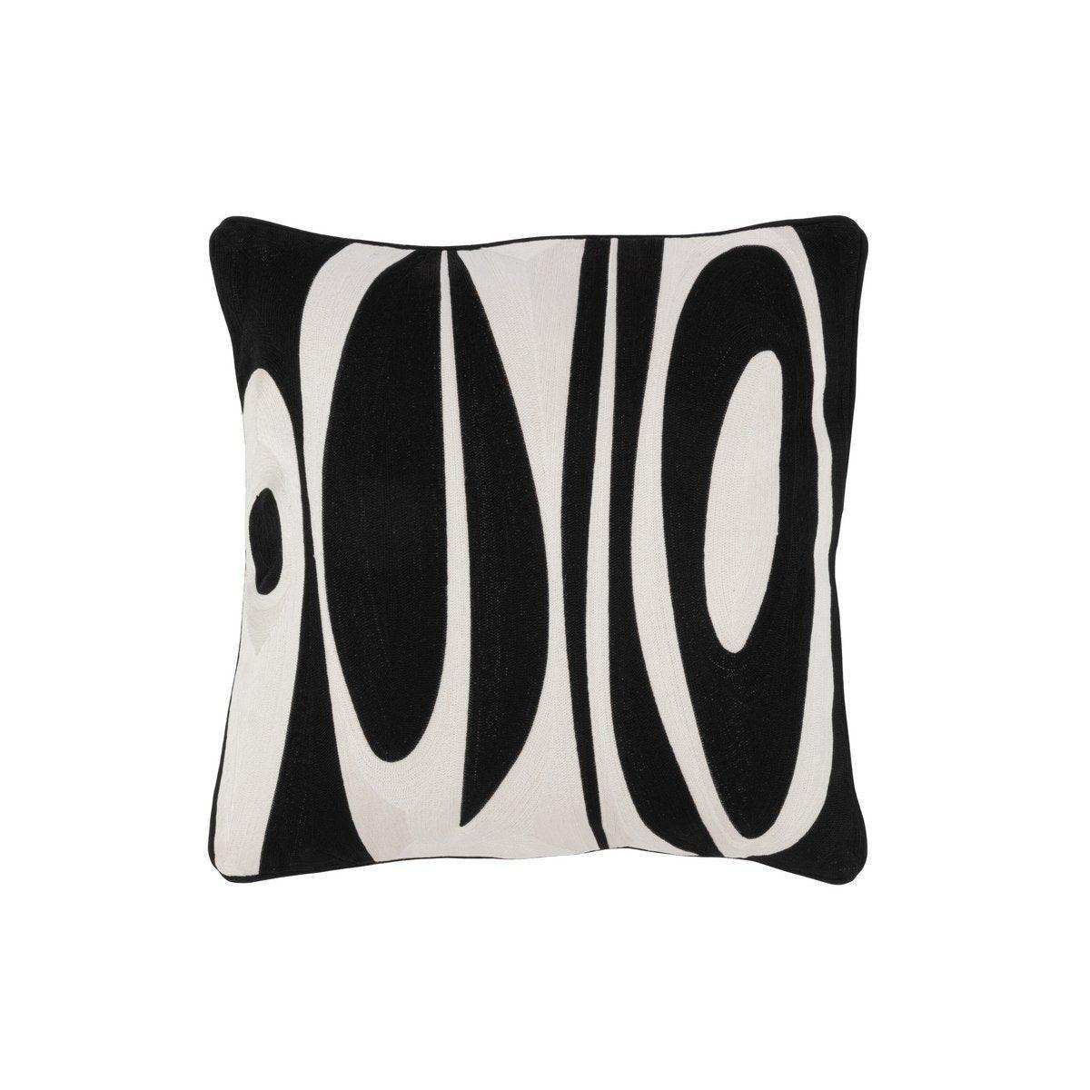 J-Line Kissen Milano - Textil - Weiß/Schwarz - - HomeDesign Knaus