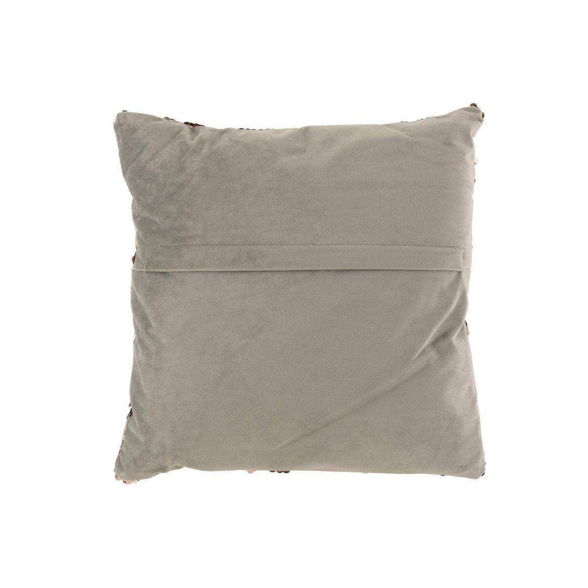 J-Line Kissen Paillet – Samt – Grau/Rosa - HomeDesign Knaus
