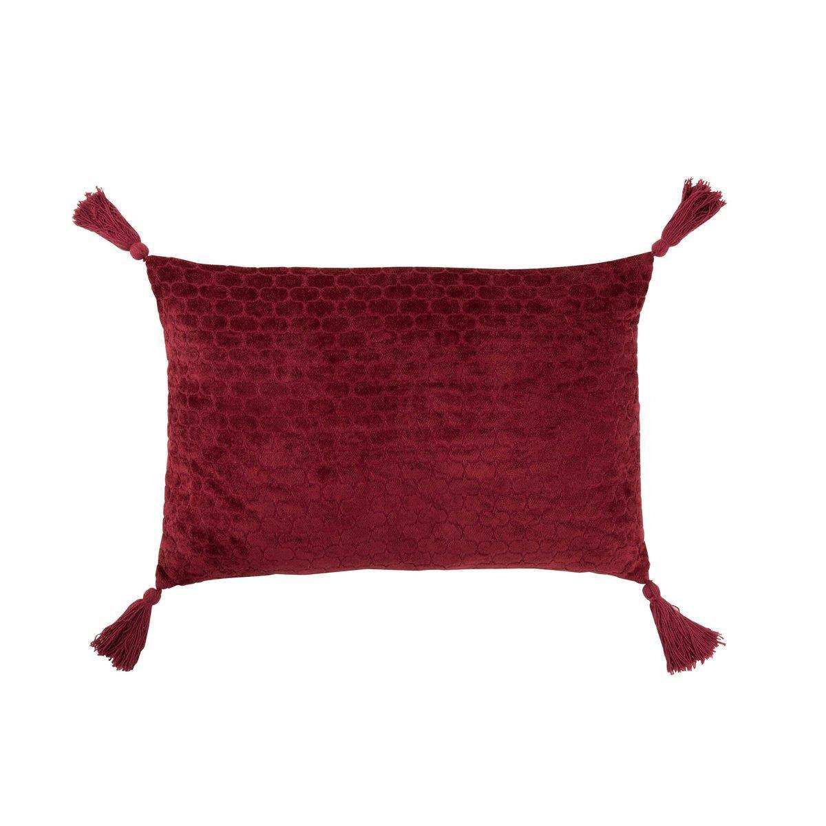 J-Line Kissen Pattern Rechteck – Baumwolle – Dunkelrot - HomeDesign Knaus