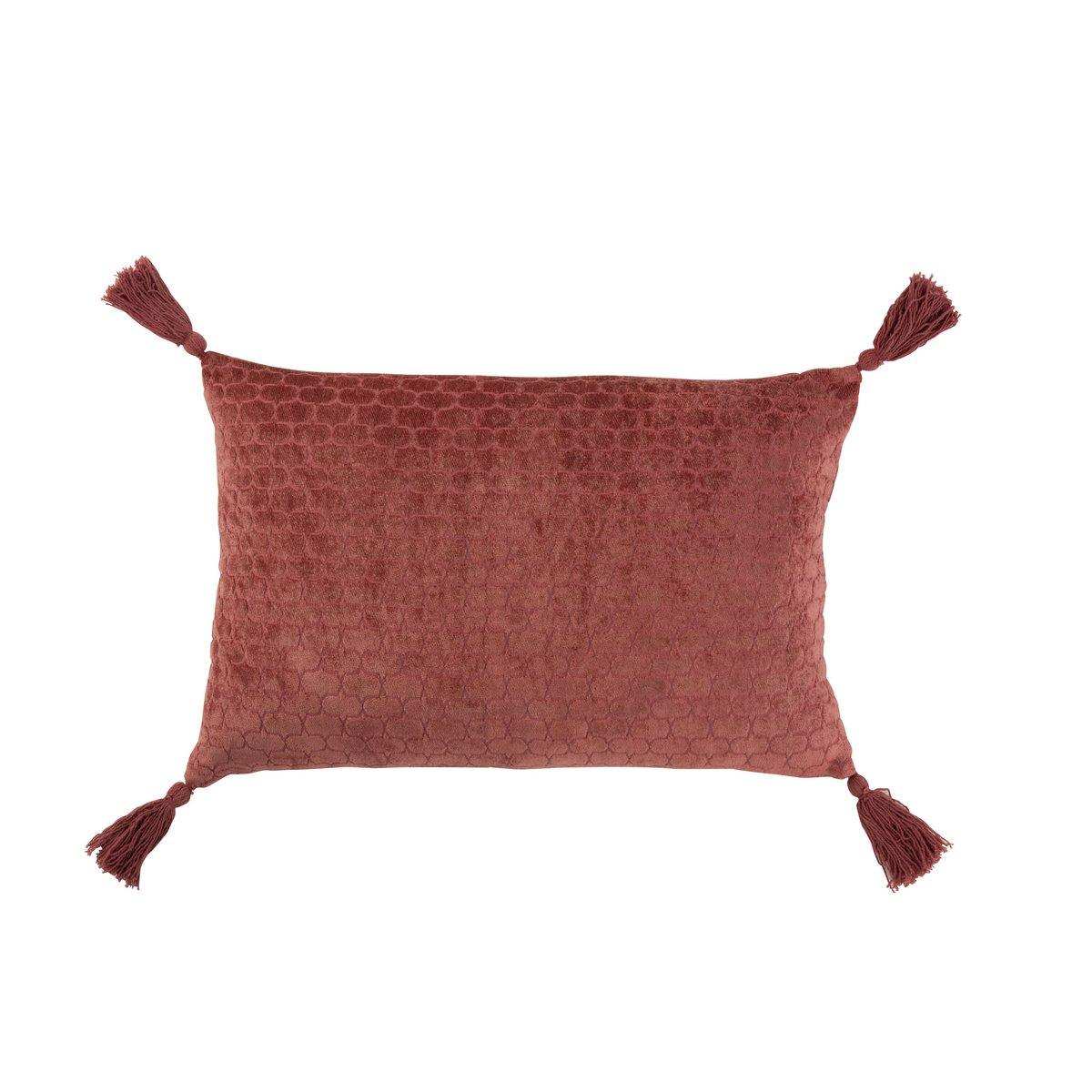 J-Line Kissen Pattern Rechteck – Baumwolle – Terrakotta/Rot - HomeDesign Knaus
