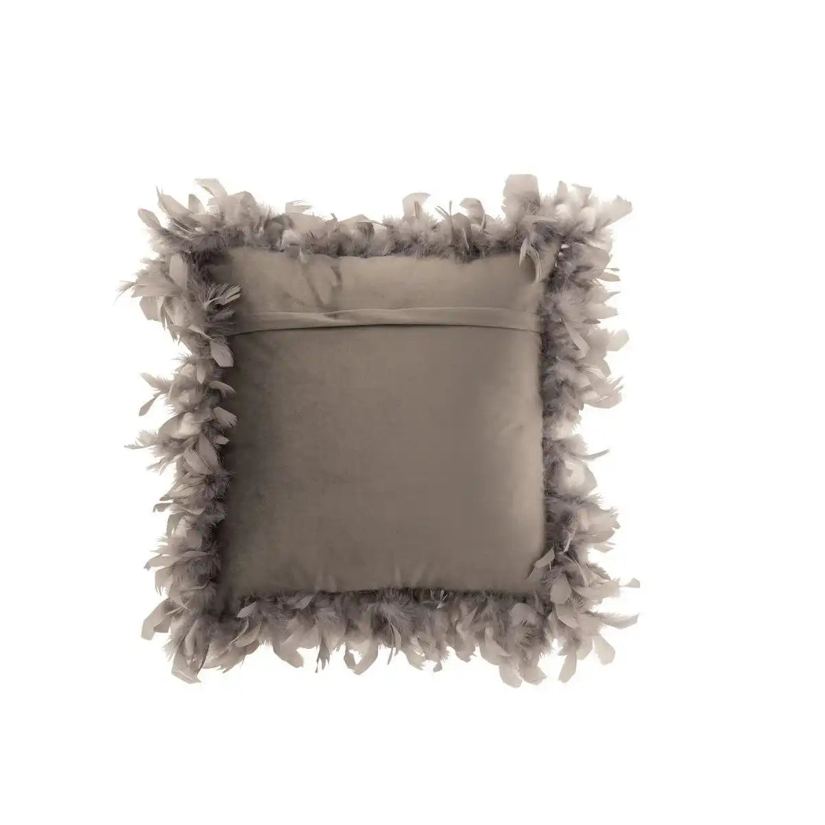 J-Line Kissen Plumes – Polyester – Grau - HomeDesign Knaus