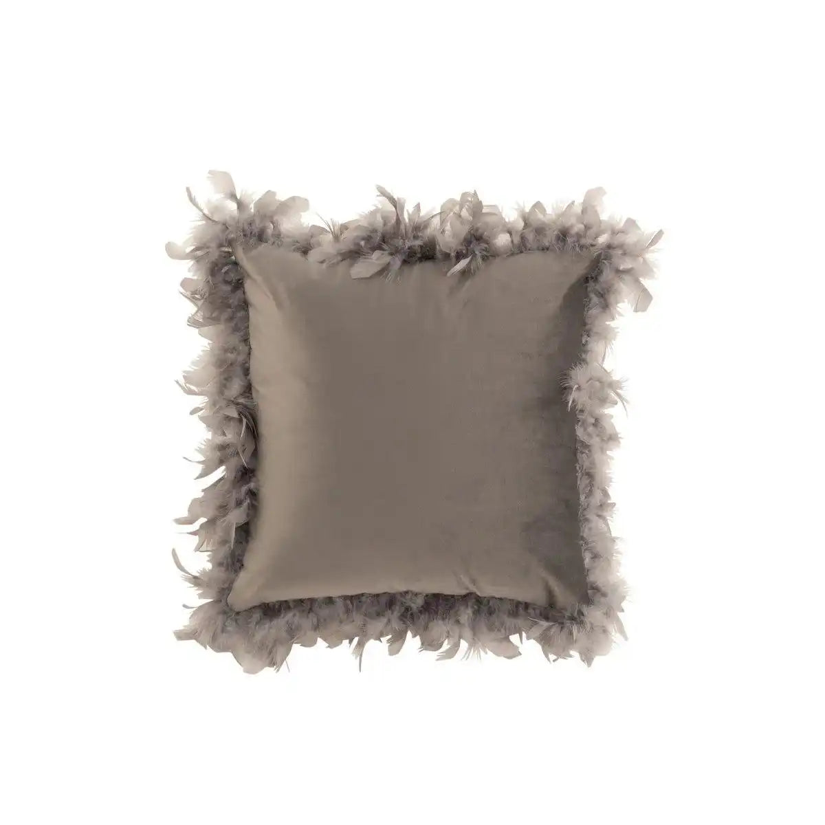 J-Line Kissen Plumes – Polyester – Grau - HomeDesign Knaus