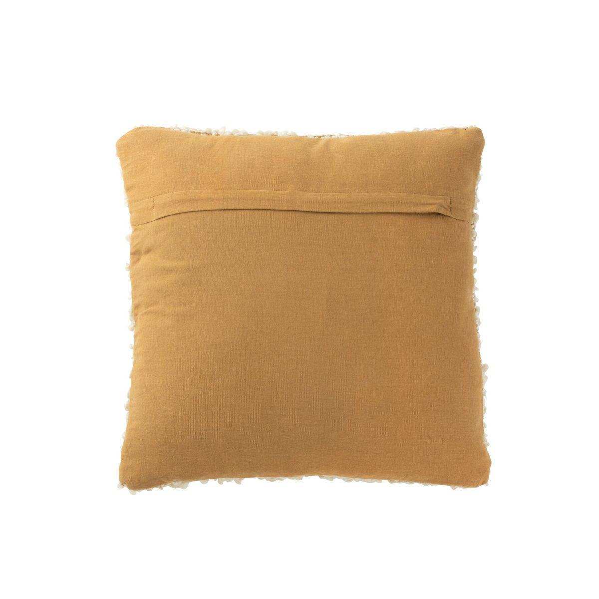 J-Line Kissen, quadratisch, Bouclé, Baumwolle/Polyester, Kamel/Creme - HomeDesign Knaus