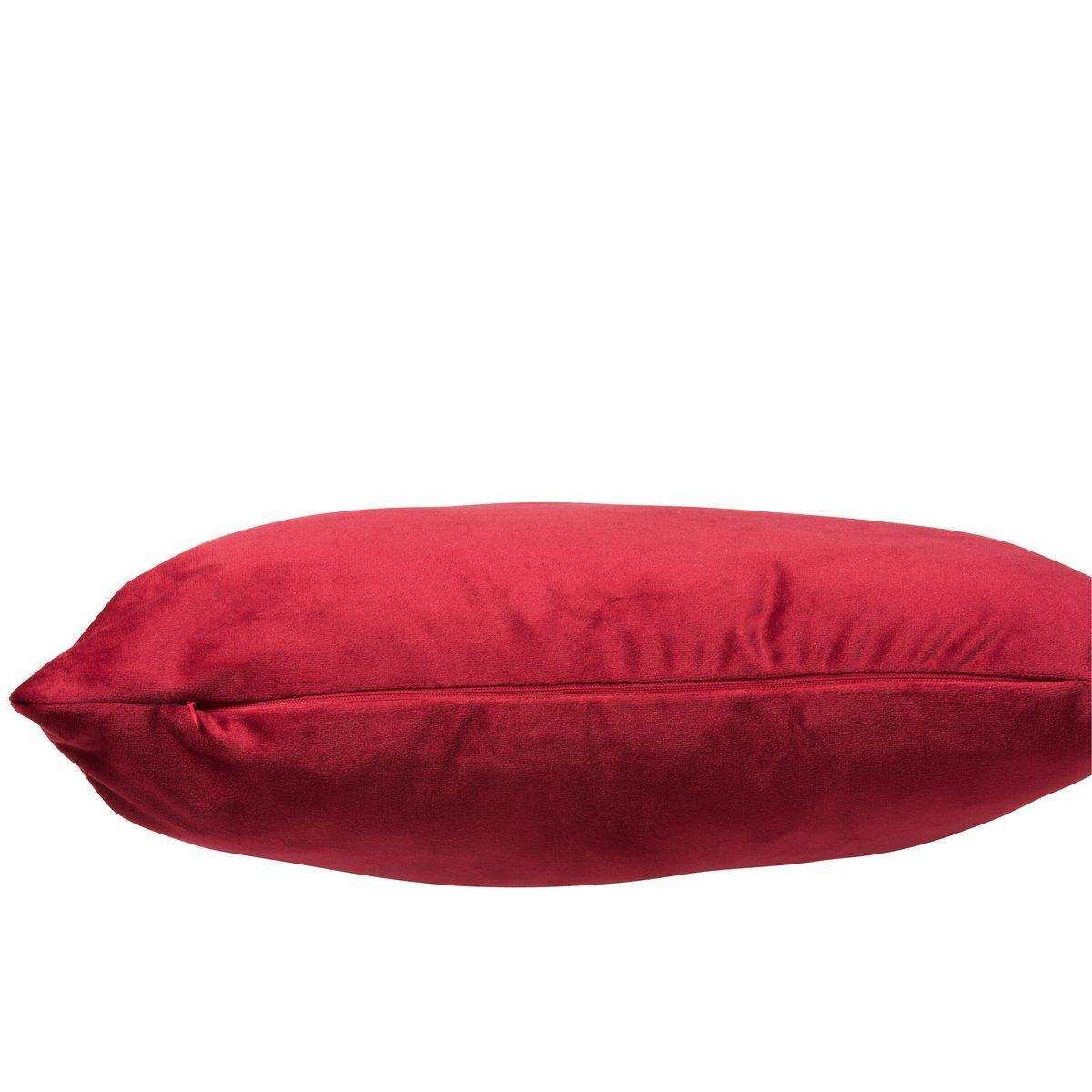 J-Line Kissen quadratisch – Samt – Rot - HomeDesign Knaus