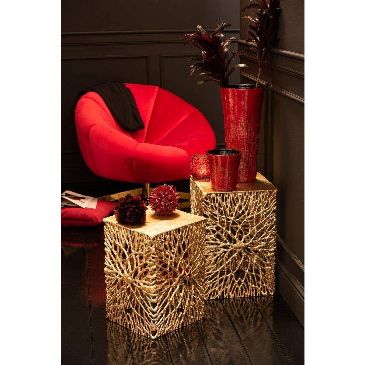 J-Line Kissen quadratisch – Samt – Rot - HomeDesign Knaus