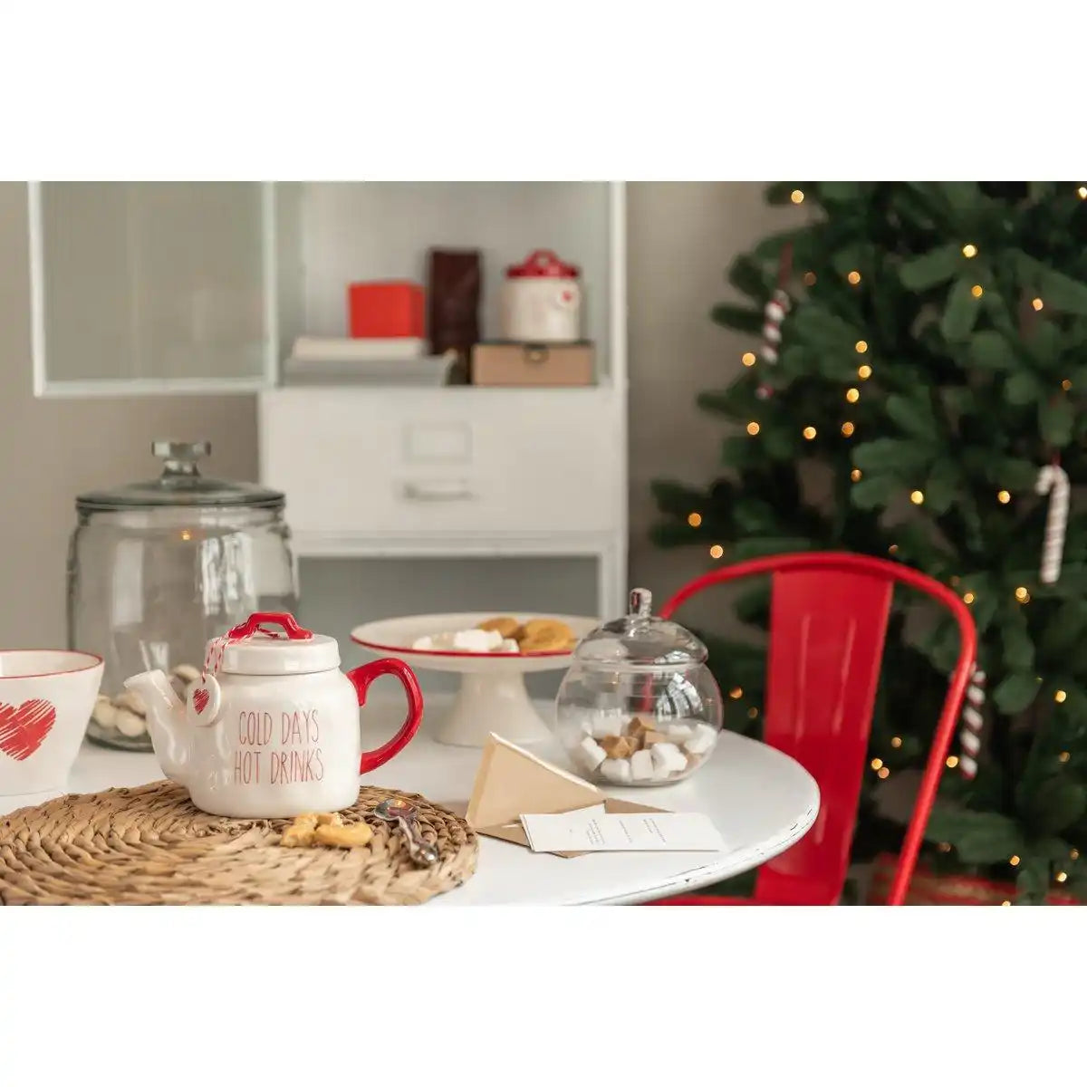 J-Line Kissen quadratisch – Samt – Rot - HomeDesign Knaus
