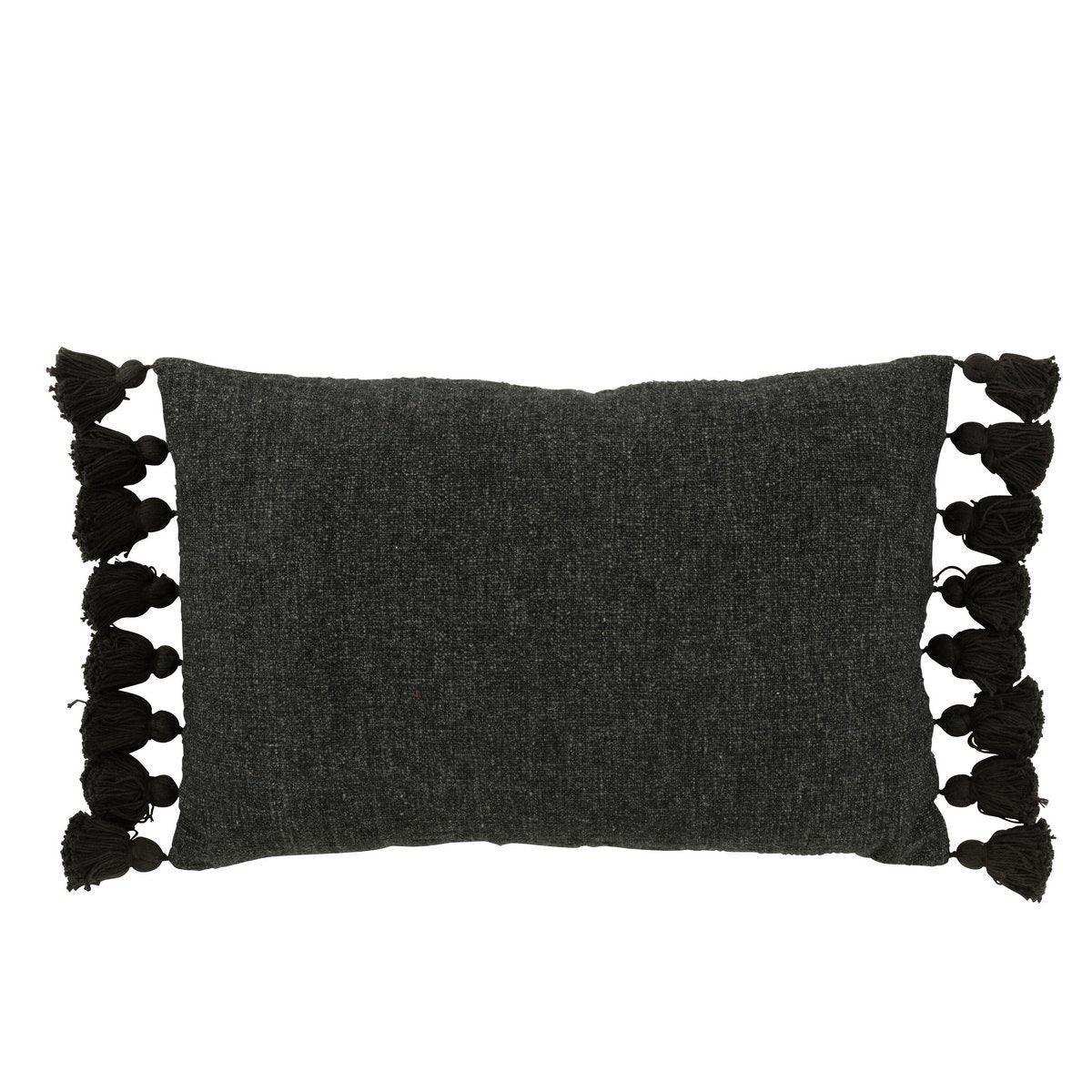 J-Line Kissen Quaste - Baumwolle - Schwarz - HomeDesign Knaus