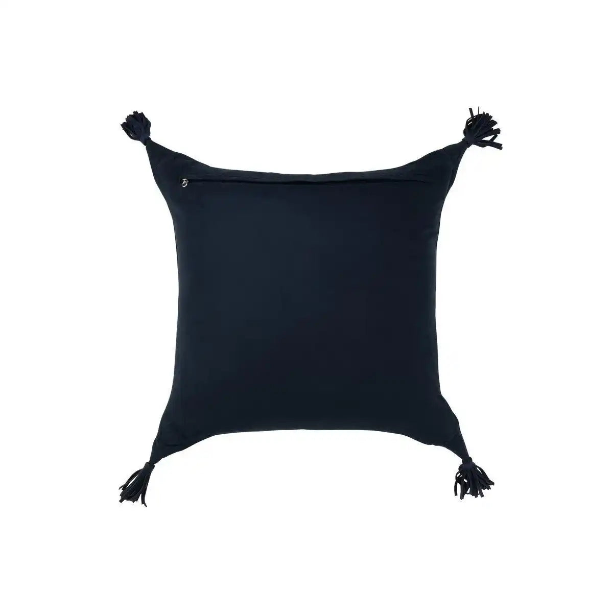 J-Line Kissen Quasten – Leder – Dunkelblau - HomeDesign Knaus