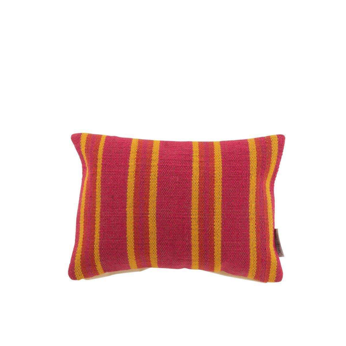 J-Line Kissen Rechteck Anna – Jute – Rosa/Gelb - HomeDesign Knaus