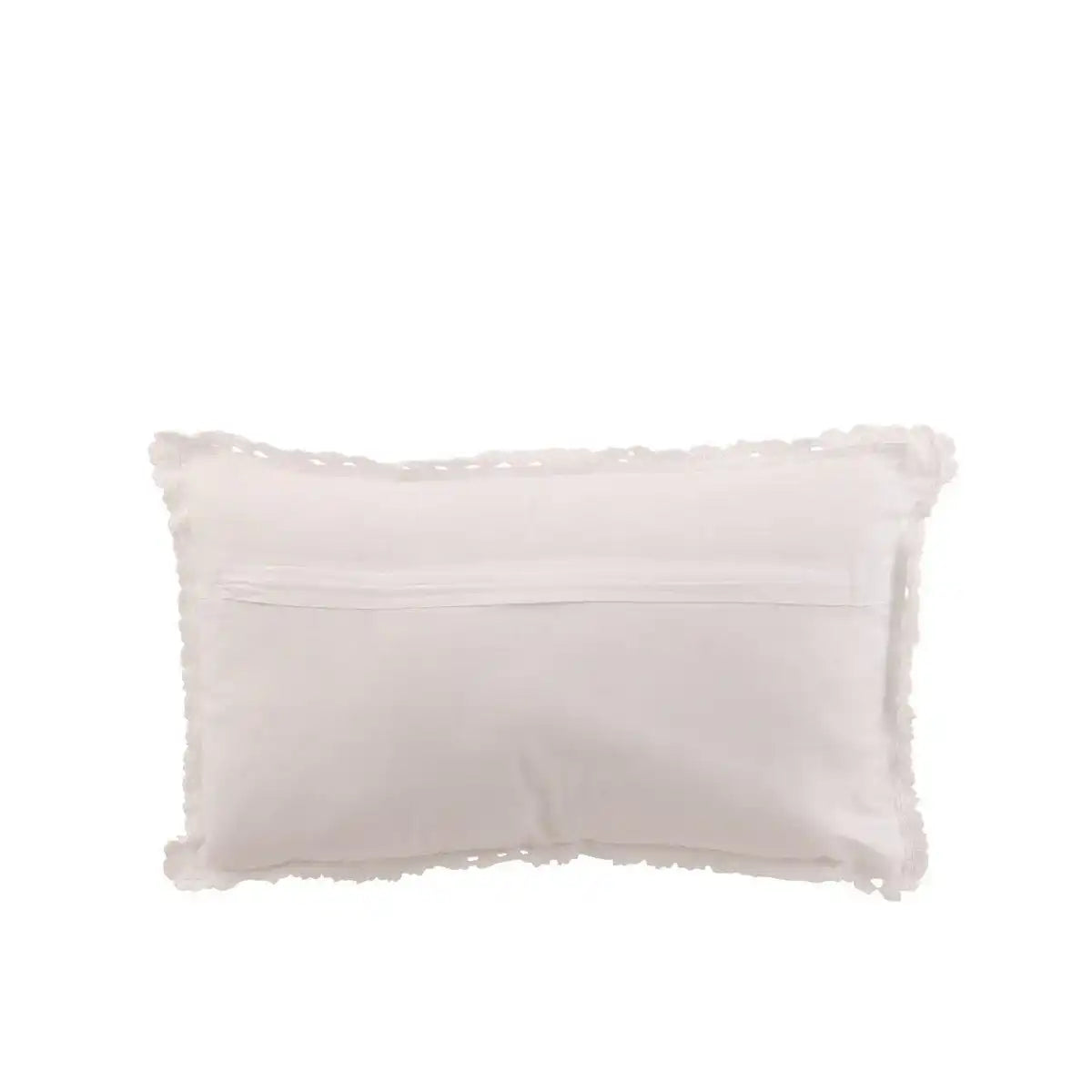 J-Line Kissen Rechteck Spitze – Baumwolle – Weiß - HomeDesign Knaus