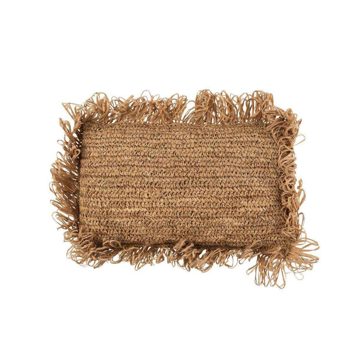 J-Line Kissen Rechteckig Raffia – Jute – Natur - HomeDesign Knaus