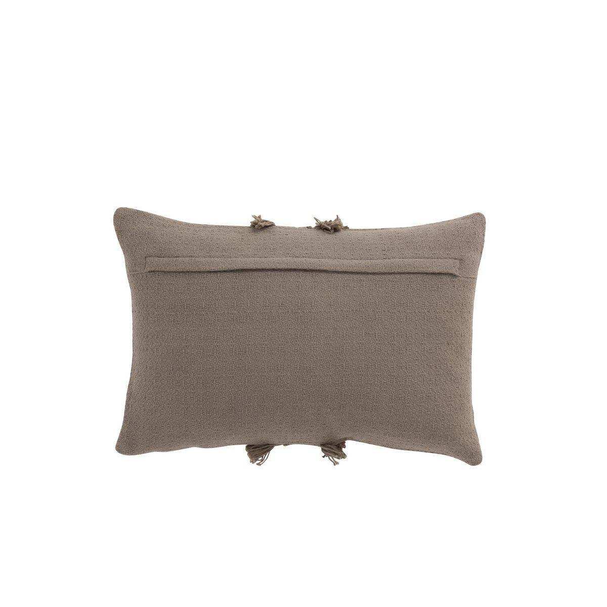 J-Line Kissen Rechteckiges Quastenband – Baumwolle – Taupe - HomeDesign Knaus