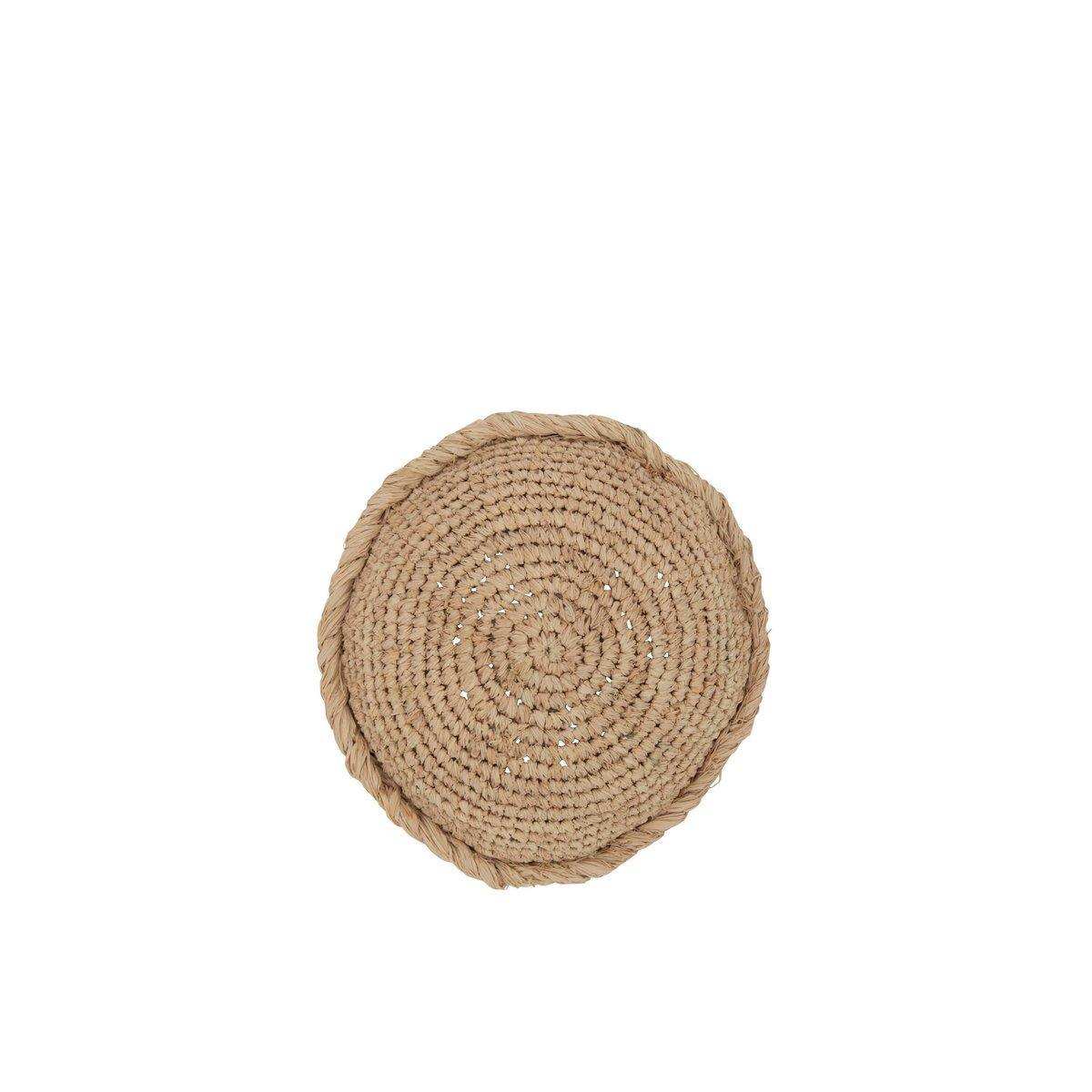 J-Line Kissen Round 1 Side – Korbgeflecht/Textil – Natur - HomeDesign Knaus
