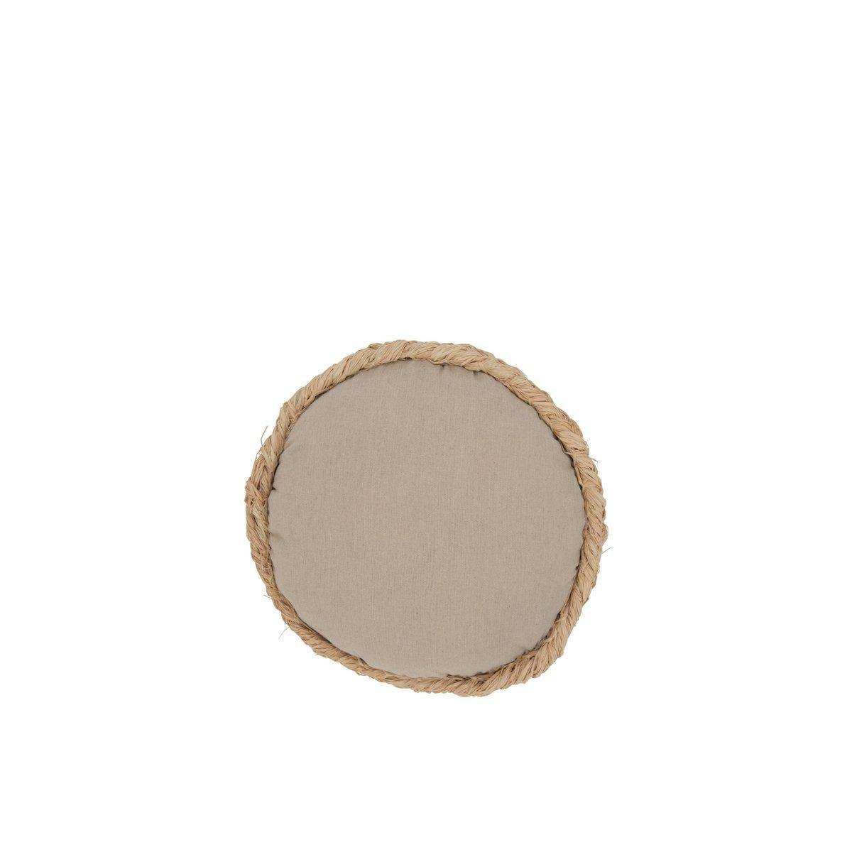J-Line Kissen Round 1 Side – Korbgeflecht/Textil – Natur - HomeDesign Knaus