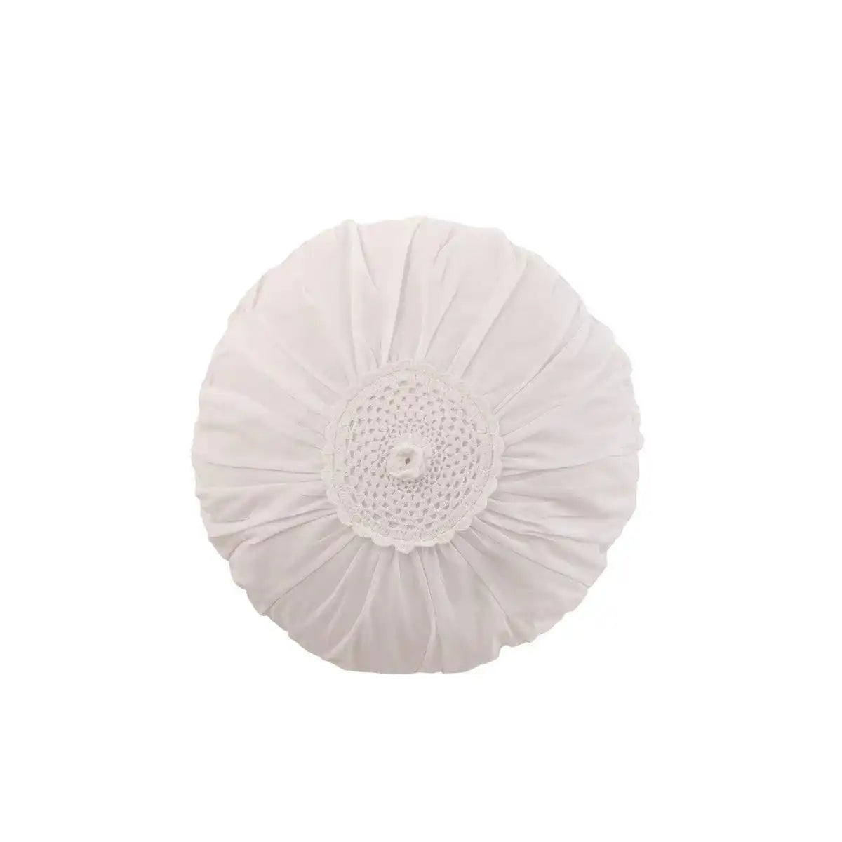 J-Line Kissen Round Lace – Baumwolle – Weiß - HomeDesign Knaus