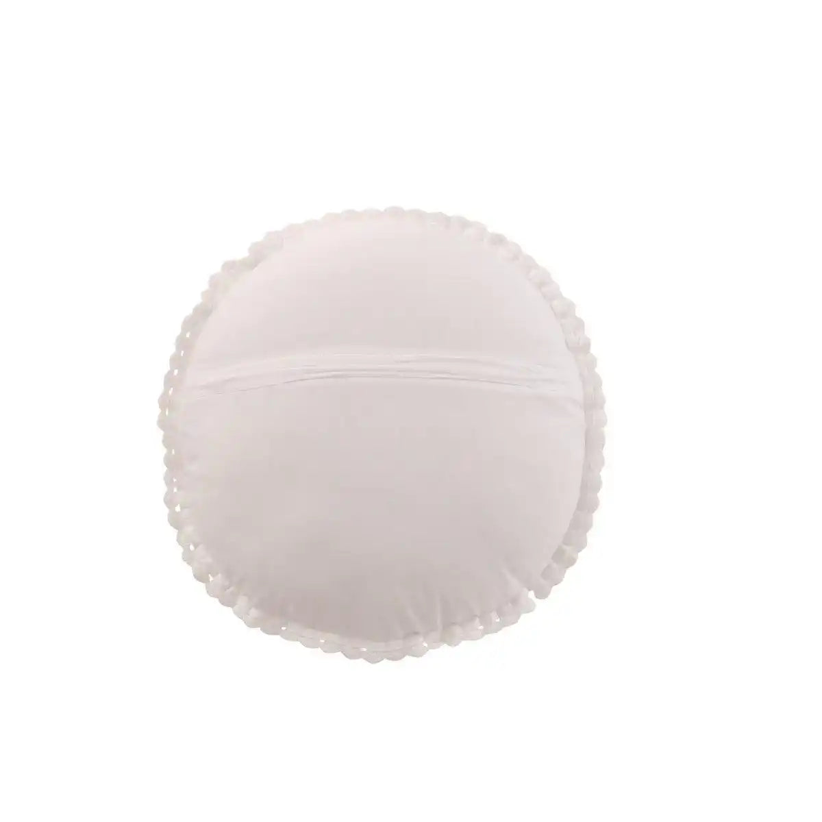 J-Line Kissen Round Mia Kant – Baumwolle – Weiß - HomeDesign Knaus