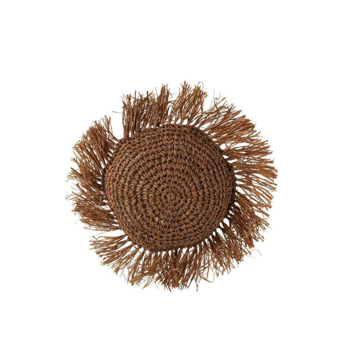 J-Line Kissen Round Reed Raffia – Jute – Braun - HomeDesign Knaus