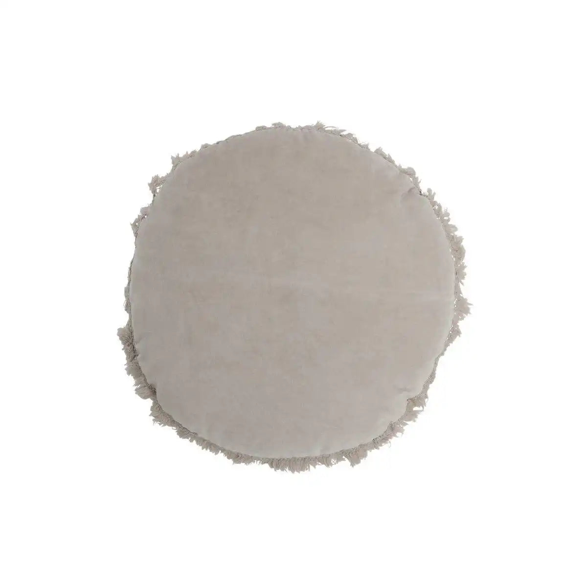 J-Line Kissen Round Velvet – Baumwolle/Leinen – Grau - HomeDesign Knaus