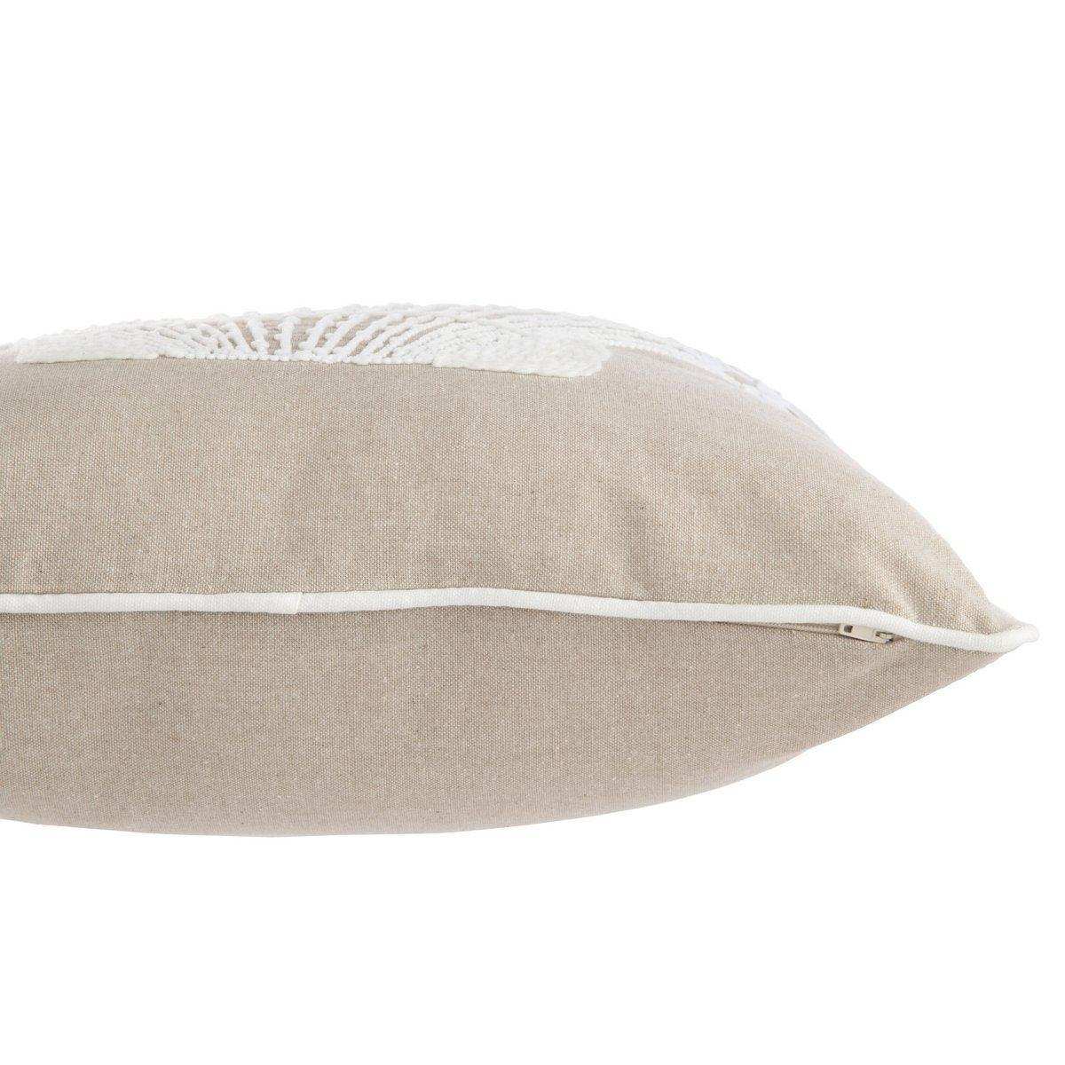 J-Line Kissen Shell - Baumwolle - Beige/Weiß - HomeDesign Knaus