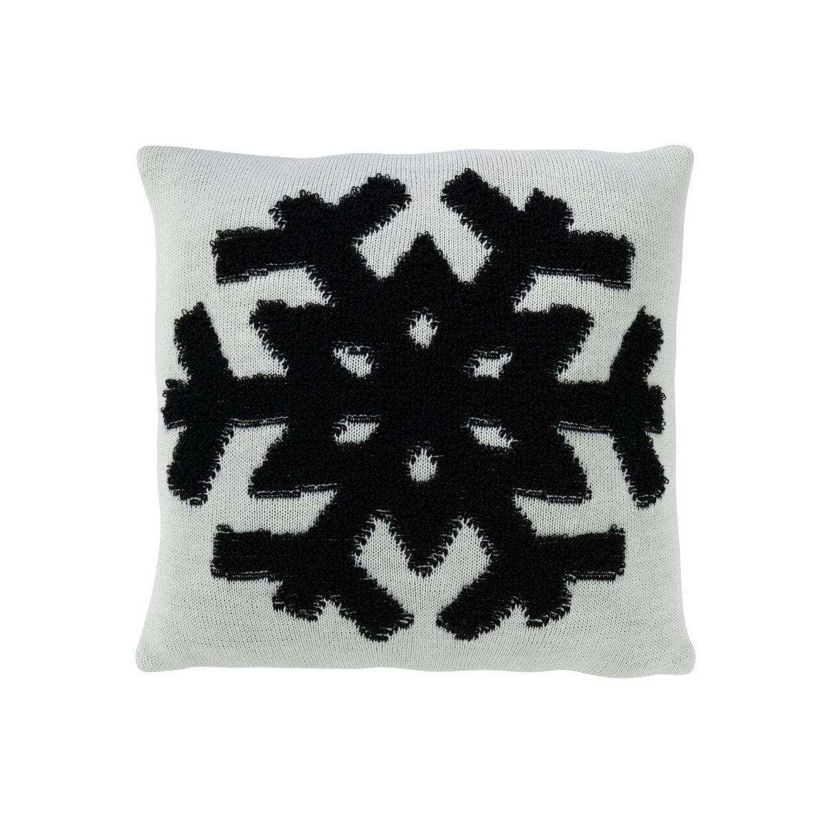 J-Line Kissen Snowflake – Polyester – weiß/schwarz - HomeDesign Knaus