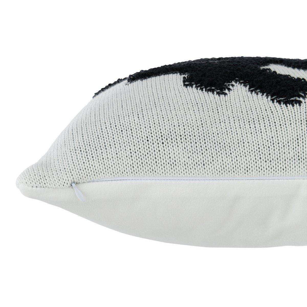 J-Line Kissen Snowflake – Polyester – weiß/schwarz - HomeDesign Knaus