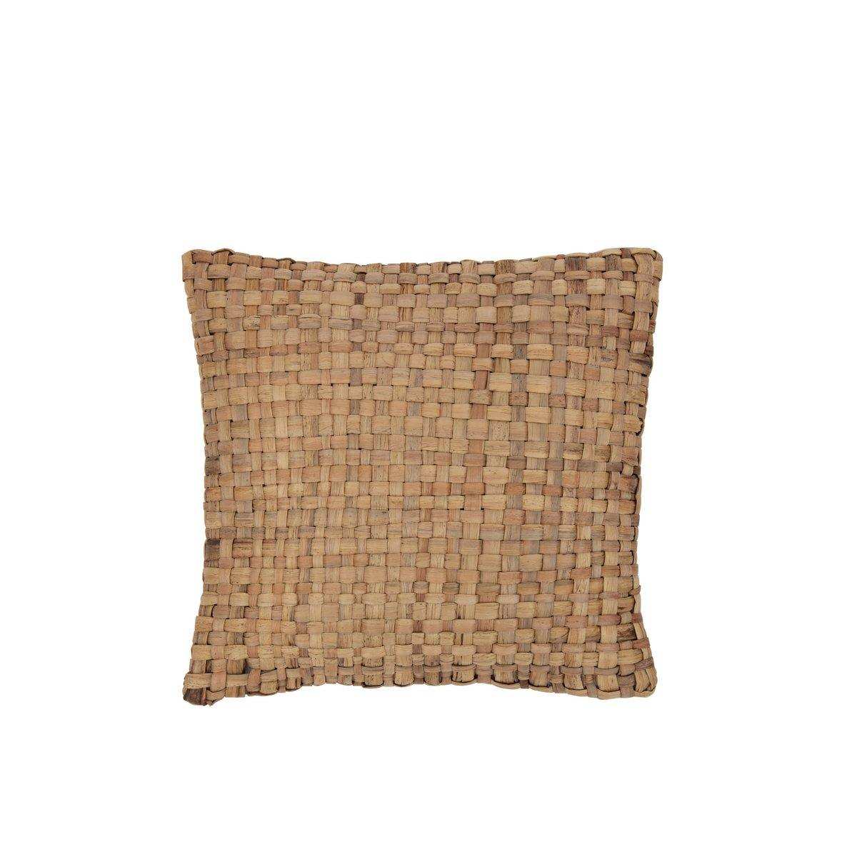 J-Line Kissen Square 1 Side – Korbgeflecht/Textil – Natur – klein - HomeDesign Knaus