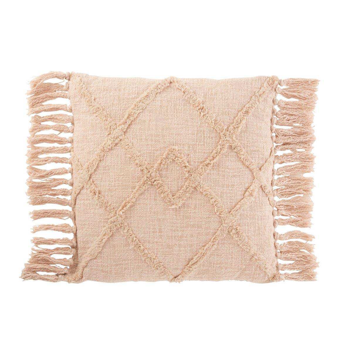 J-Line Kissen Square Check – Baumwolle – Polyester – Rosa - HomeDesign Knaus