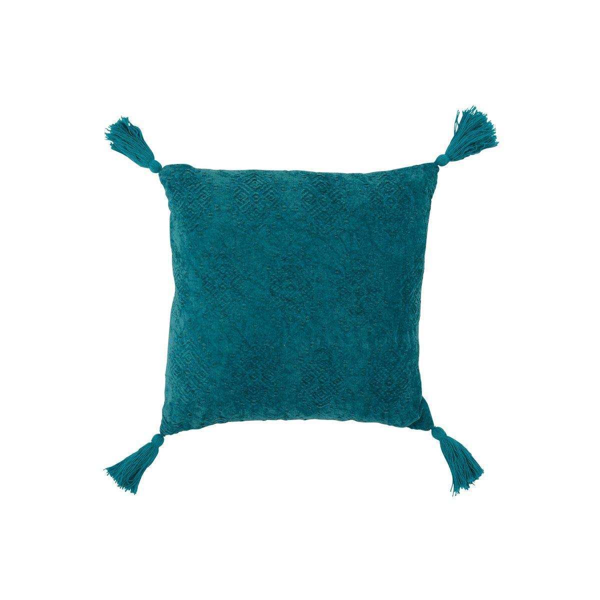 J-Line Kissen Square Fayola – Baumwolle – Türkis - HomeDesign Knaus