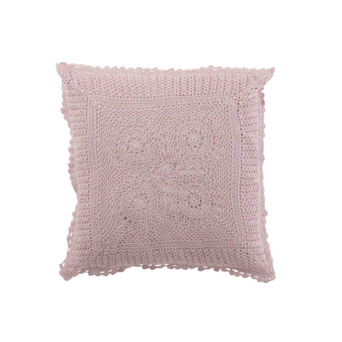 J-Line Kissen Square Lace – Baumwolle – Lila - HomeDesign Knaus