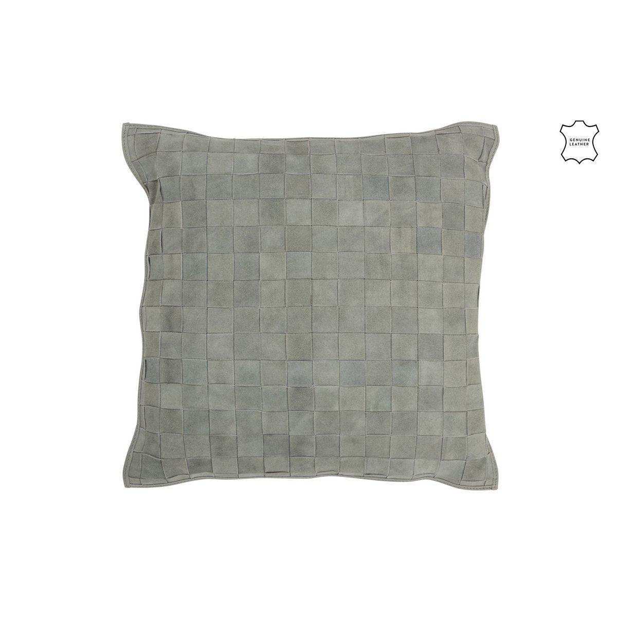 J-Line Kissen Square – Leder – Grün - HomeDesign Knaus