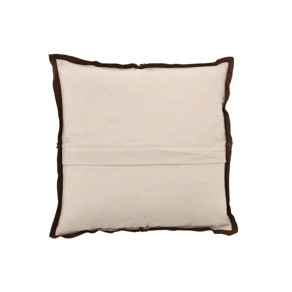 J-Line Kissen Square – Leder/Leinen – braun - HomeDesign Knaus