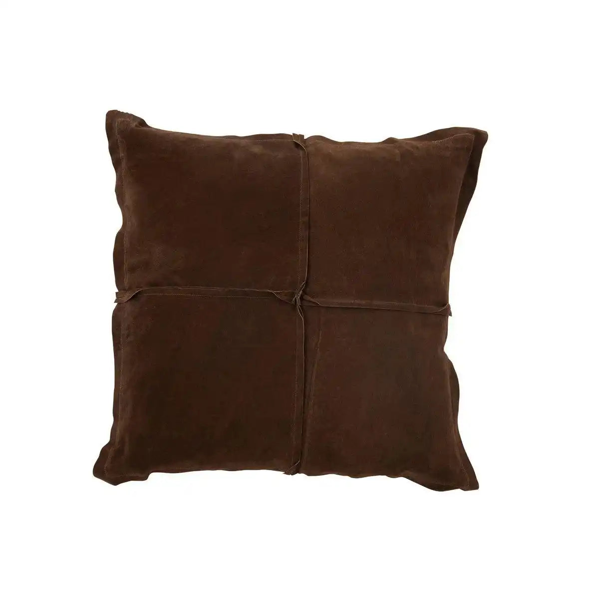 J-Line Kissen Square – Leder/Leinen – braun - HomeDesign Knaus
