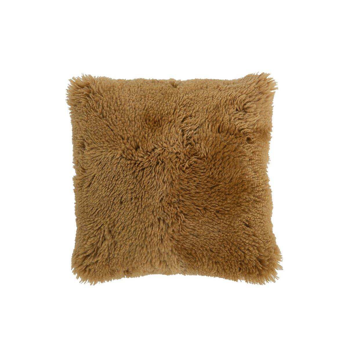 J-Line Kissen Square Sheepskin – Polyester – Ocker - HomeDesign Knaus