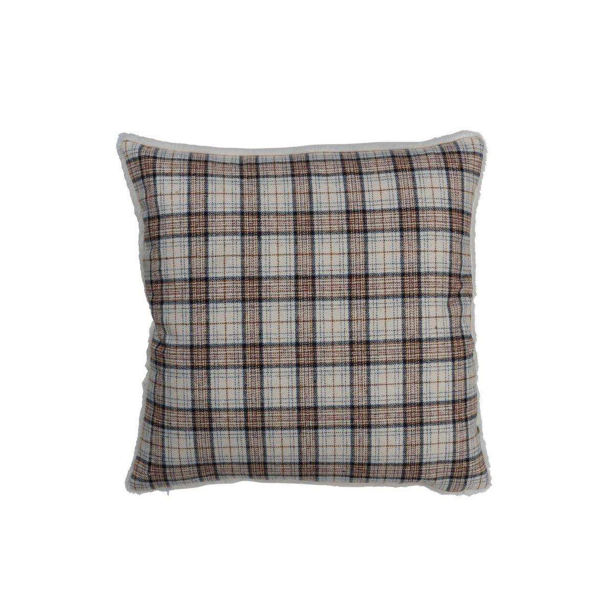 J-Line Kissen Square Square – Polyester – braun/weiß - HomeDesign Knaus