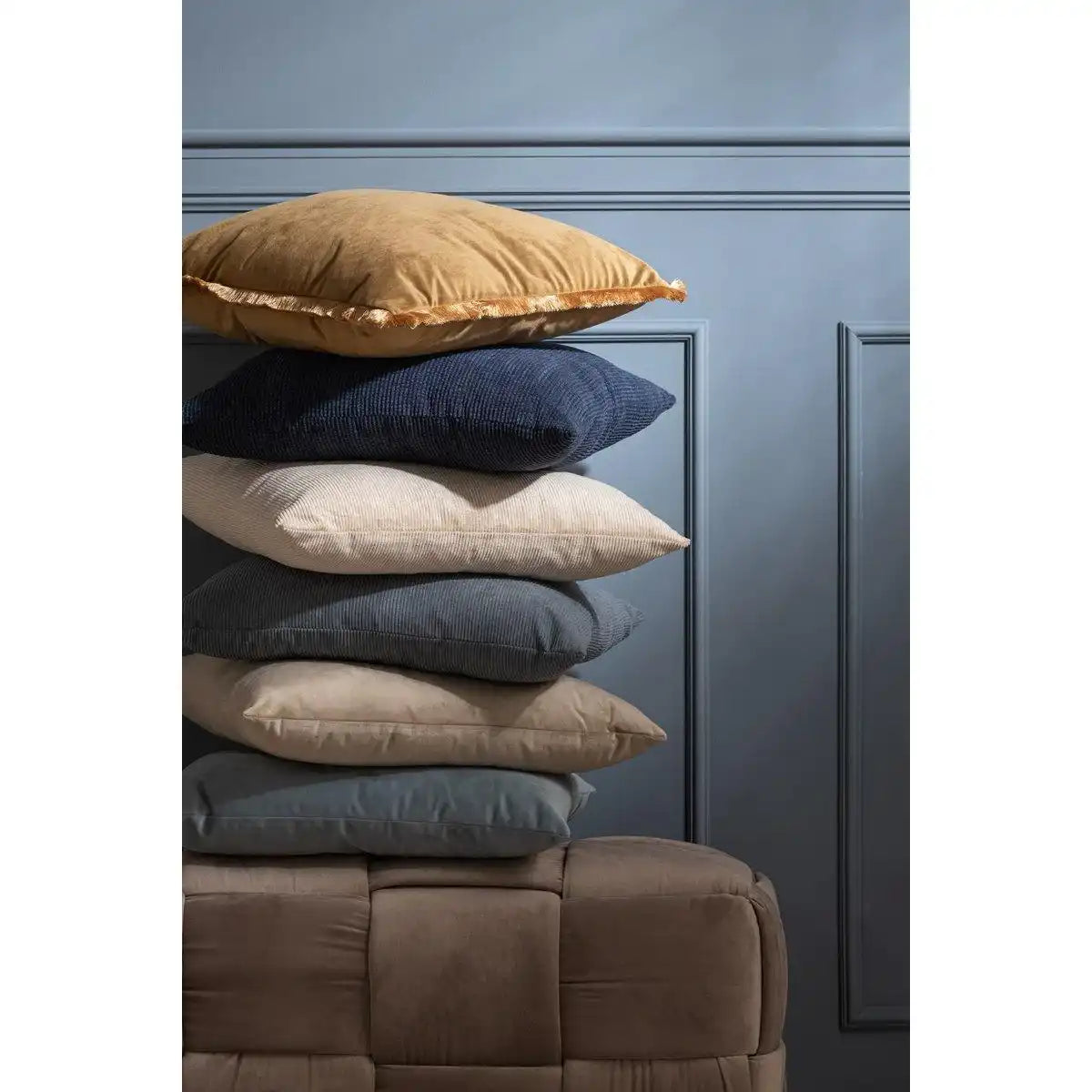 J-Line Kissen Square Velours – Samt – Creme - HomeDesign Knaus