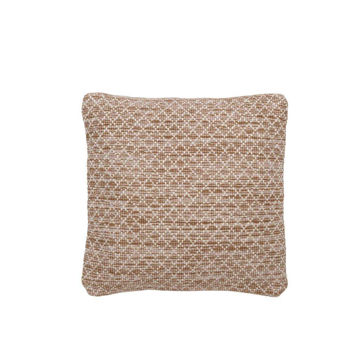 J-Line Kissen Squares Outdoor – Polyester – braun/weiß - HomeDesign Knaus