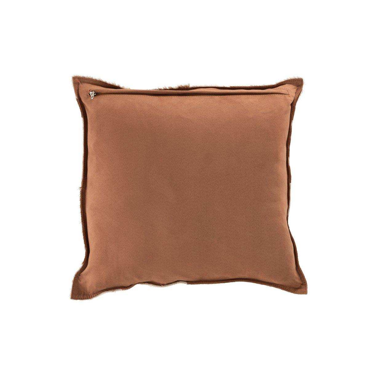 J-Line Kissen Stitching Square – Leder – Cognac - HomeDesign Knaus