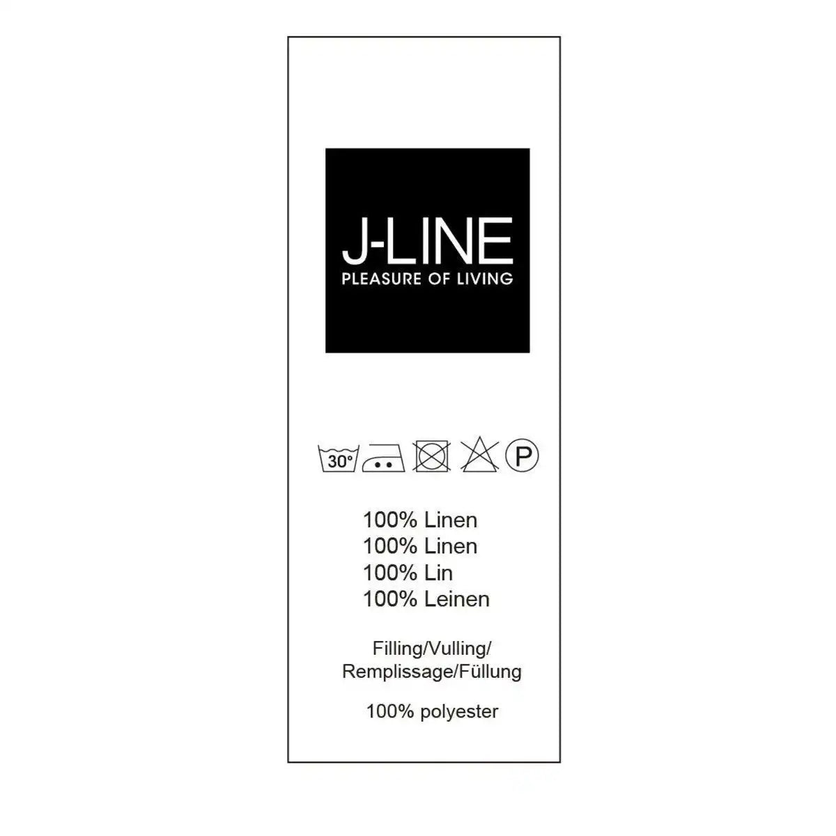 J-Line Kissen Stonewashed – Leinen – Hellgrau - HomeDesign Knaus