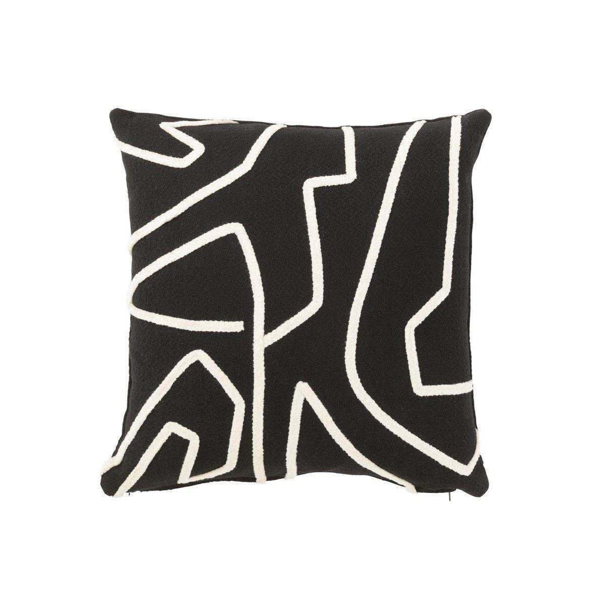 J-Line Kissen Stripe - Textil - schwarz/weiß - HomeDesign Knaus