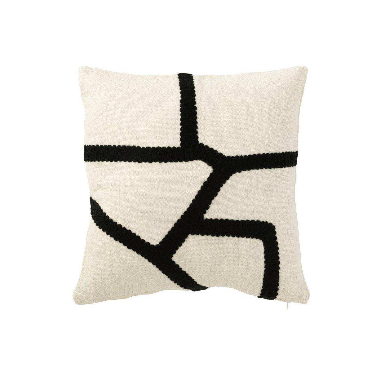 J-Line Kissen Stripe - Textil - weiß/schwarz - HomeDesign Knaus