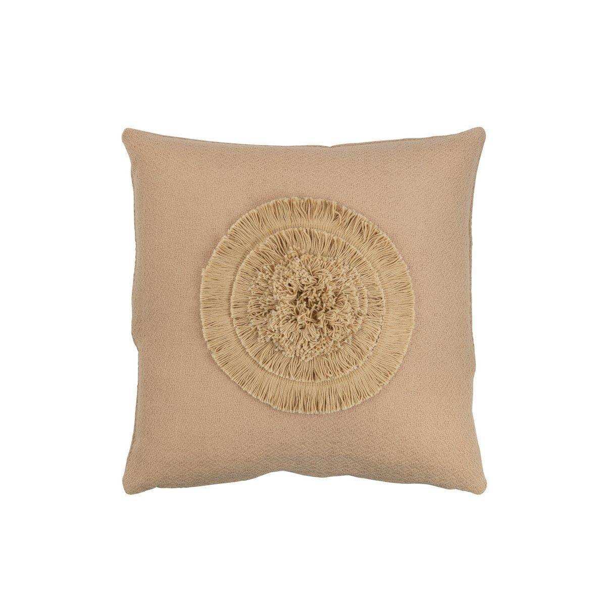 J-Line Kissen Sun Square – Polyester – Beige - HomeDesign Knaus