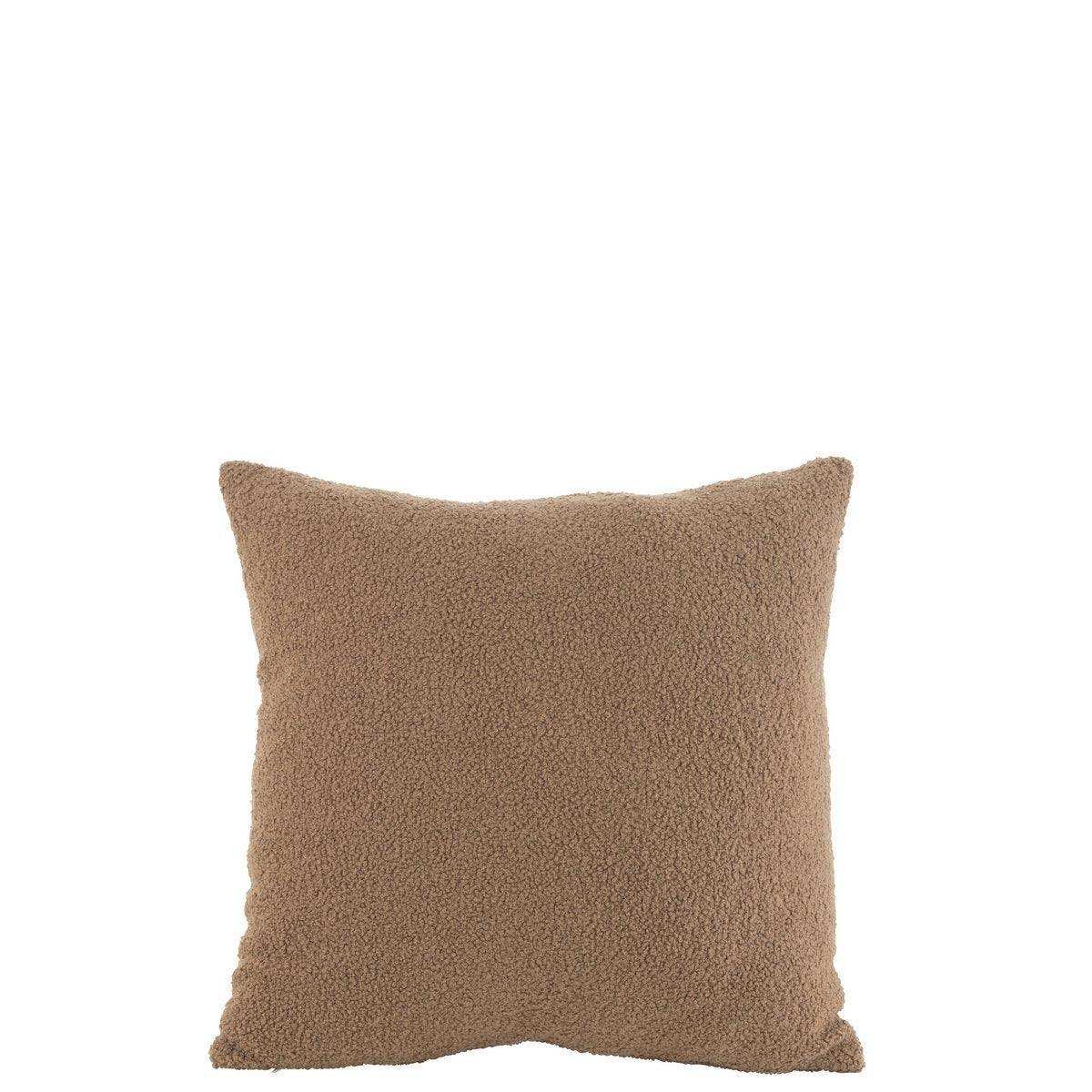 J-Line Kissen Teddy Bouclé – Polyester – braun - HomeDesign Knaus
